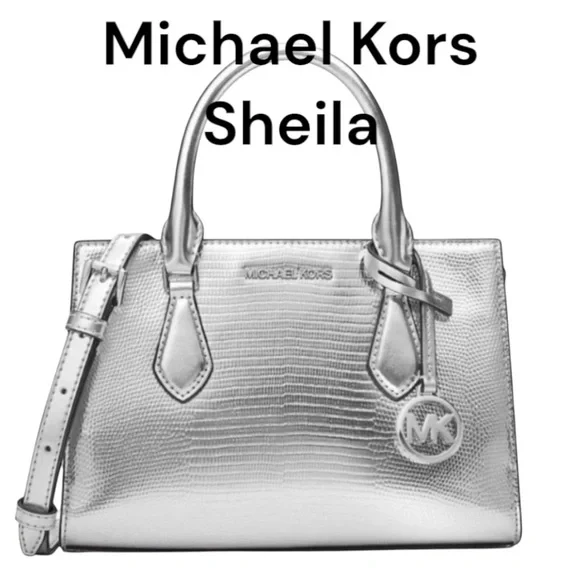 NWT MICHAEL KORS ‘Sheila’ SNAKE EMBOSSED HANDLE CROSSBODY BAG - Picture 11 of 11